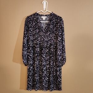 Skye's the Limit Midnight Floral Long Sleeve Dress